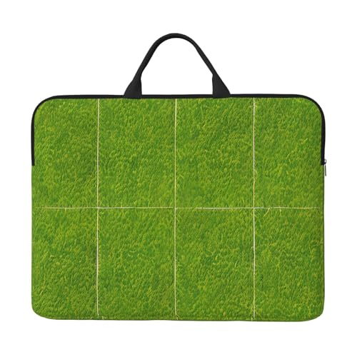 Bjyccar Green Grassland 14-Zoll-Laptop-Tasche mit stoßfestem Futter und tragbarem Design, geeignet für Business und den täglichen Gebrauch. von Bjyccar