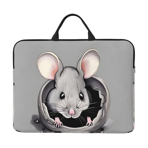 Bjyccar Grey Rat Laptoptasche mit stoßfestem Futter und tragbarem Design, geeignet für Business und den täglichen Gebrauch. von Bjyccar