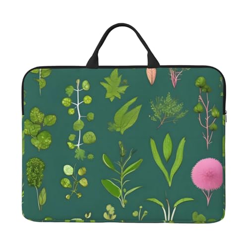 Bjyccar Laptoptasche mit Blumen und Pflanzen, 35,6 cm (14 Zoll), mit stoßfestem Futter und tragbarem Design, geeignet für den geschäftlichen und täglichen Gebrauch. von Bjyccar