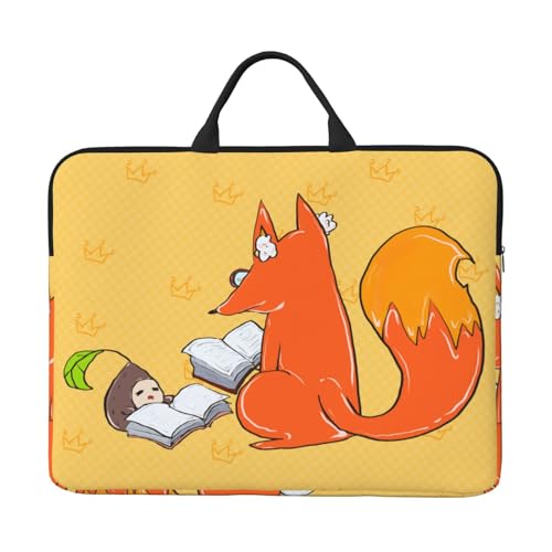 Bjyccar Laptoptasche mit Sonnenblumenkernen und Füchsen, 35,6 cm (14 Zoll), stoßfestes Futter und tragbares Design, geeignet für den geschäftlichen und täglichen Gebrauch. von Bjyccar