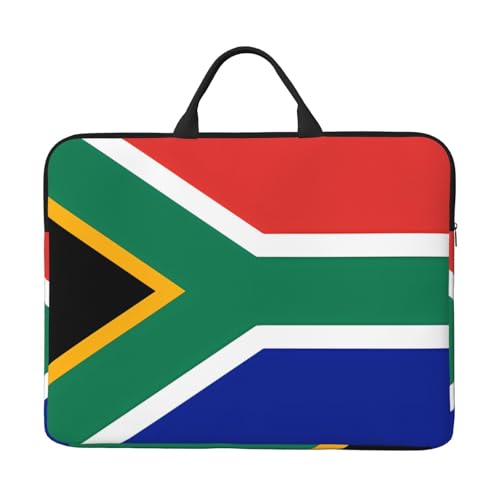 Bjyccar Laptoptasche mit Südafrika-Flagge, 35,6 cm (14 Zoll), mit stoßfestem Futter und tragbarem Design, geeignet für den geschäftlichen und täglichen Gebrauch. von Bjyccar