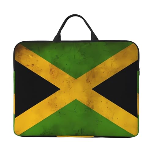 Bjyccar Laptoptasche mit alter jamaikanischer Flagge, 35,6 cm (14 Zoll), mit stoßfestem Futter und tragbarem Design, geeignet für den geschäftlichen und täglichen Gebrauch. von Bjyccar