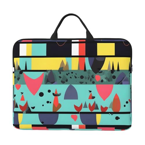 Bjyccar Laptoptasche mit geometrischem Muster, 35,6 cm (14 Zoll) mit stoßfestem Futter und tragbarem Design, geeignet für den geschäftlichen und täglichen Gebrauch. von Bjyccar