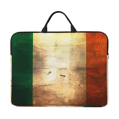 Bjyccar Laptoptasche mit irischer Flagge, 35,6 cm (14 Zoll), mit stoßfestem Futter und tragbarem Design, geeignet für den geschäftlichen und täglichen Gebrauch. von Bjyccar