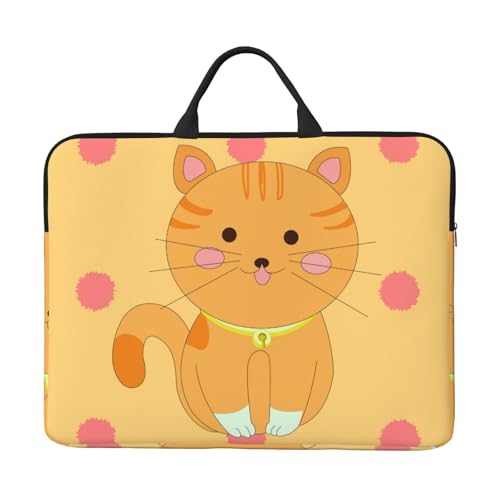Bjyccar Laptoptasche mit niedlichem Cartoon-Kätzchen, 35,6 cm (14 Zoll), stoßfestes Futter und tragbares Design, geeignet für den geschäftlichen und täglichen Gebrauch. von Bjyccar