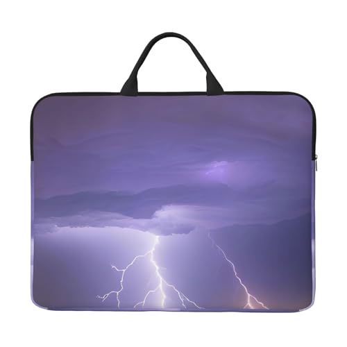 Bjyccar Lightning Storm 14-Zoll-Laptop-Tasche mit stoßfestem Futter und tragbarem Design, geeignet für Business und Alltag. von Bjyccar