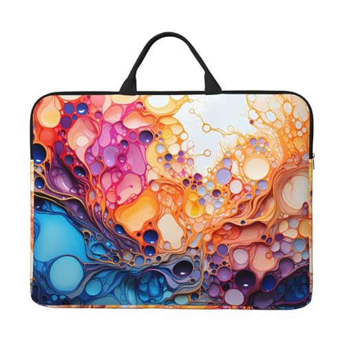 Bjyccar Mehrfarbige Marmorierung-Laptop-Tasche mit stoßfestem Futter und tragbarem Design, geeignet für geschäftliche und tägliche Nutzung. von Bjyccar