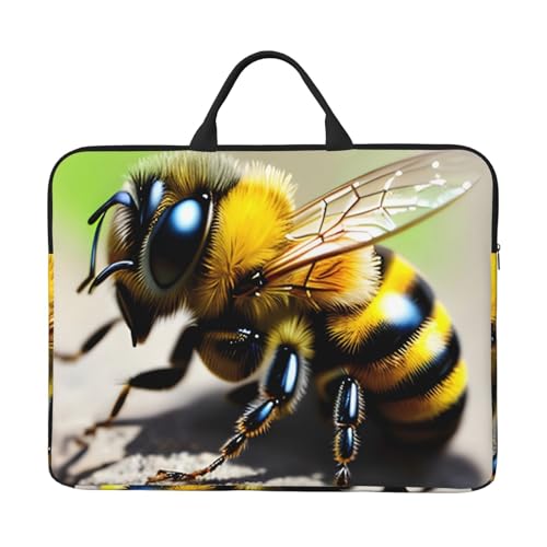 Bjyccar Niedliche Little Bee 14-Zoll-Laptop-Tasche mit stoßfestem Futter und tragbarem Design, geeignet für Business und Alltag. von Bjyccar