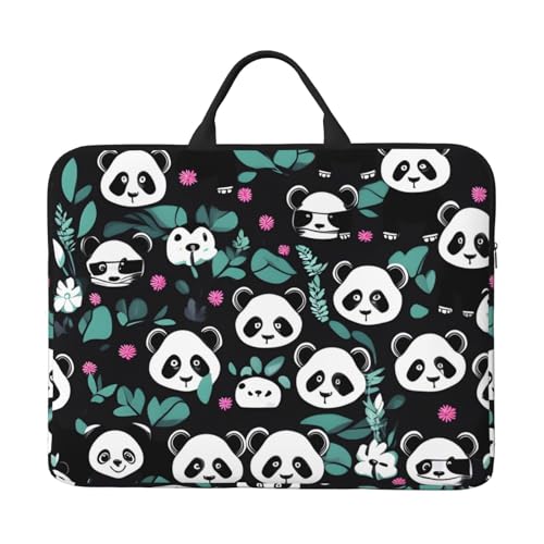 Bjyccar Panda Cute Face 14-Zoll-Laptop-Tasche mit stoßfestem Futter und tragbarem Design, geeignet für den geschäftlichen und täglichen Gebrauch. von Bjyccar