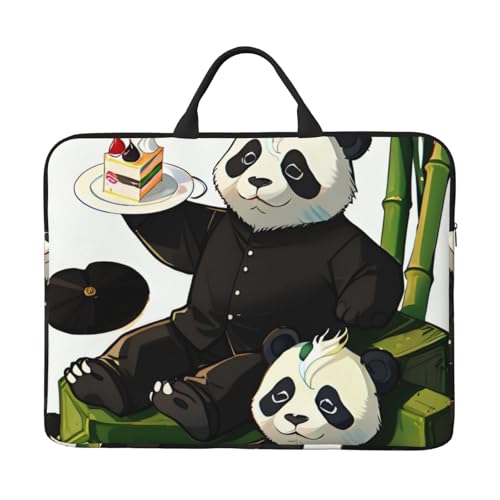 Bjyccar Pandas Of Father And Son 14-Zoll-Laptop-Tasche mit stoßfestem Futter und tragbarem Design, geeignet für den geschäftlichen und täglichen Gebrauch. von Bjyccar