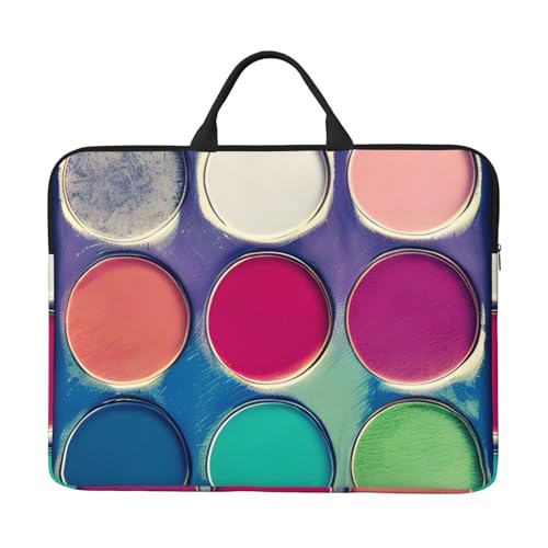 Bjyccar Runde Farbpalette, 35,6 cm (14 Zoll) Laptoptasche mit stoßfestem Futter und tragbarem Design, geeignet für den geschäftlichen und täglichen Gebrauch. von Bjyccar