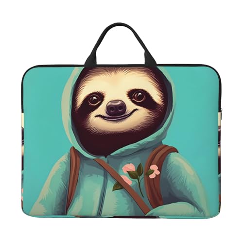 Bjyccar Slothful Student 14-Zoll-Laptop-Tasche mit stoßfestem Futter und tragbarem Design, geeignet für Business und Alltag. von Bjyccar