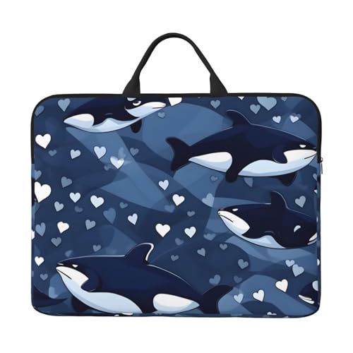 Blue Killer Whale Laptoptasche mit stoßfestem Futter und tragbarem Design, geeignet für Business und den täglichen Gebrauch. von Bjyccar