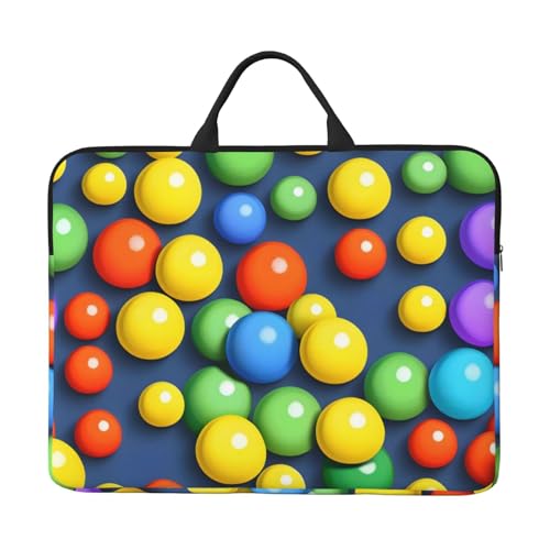 Bunte Bälle Laptoptasche mit stoßfestem Futter und tragbarem Design, geeignet für den geschäftlichen und täglichen Gebrauch. von Bjyccar