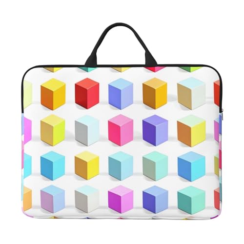 Colorful Cubes Laptoptasche mit stoßfestem Futter und tragbarem Design, geeignet für Business und den täglichen Gebrauch. von Bjyccar