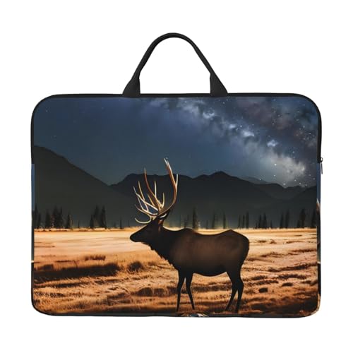 Elk In The Meadow 14-Zoll-Laptoptasche mit stoßfestem Futter und tragbarem Design, geeignet für den geschäftlichen und täglichen Gebrauch. von Bjyccar