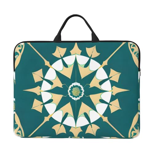 Laptoptasche im exotischen Stil mit Blumenmuster, 35,6 cm (14 Zoll) mit stoßfestem Futter und tragbarem Design, geeignet für den geschäftlichen und täglichen Gebrauch. von Bjyccar