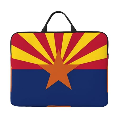 Laptoptasche mit Arizona-Flagge, 35,6 cm (14 Zoll), mit stoßfestem Futter und tragbarem Design, geeignet für den geschäftlichen und täglichen Gebrauch. von Bjyccar