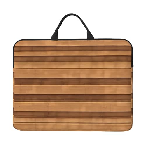 Laptoptasche mit Holzfarbe, 35,6 cm (14 Zoll), stoßfestes Futter und tragbares Design, geeignet für den geschäftlichen und täglichen Gebrauch. von Bjyccar
