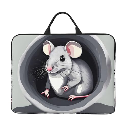 Laptoptasche mit Maus im Loch, 35,6 cm (14 Zoll), mit stoßfestem Futter und tragbarem Design, geeignet für den geschäftlichen und täglichen Gebrauch. von Bjyccar