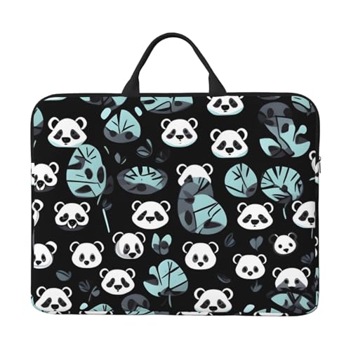 Laptoptasche mit Panda-Gesicht, 35,6 cm (14 Zoll), mit stoßfestem Futter und tragbarem Design, geeignet für den geschäftlichen und täglichen Gebrauch. von Bjyccar