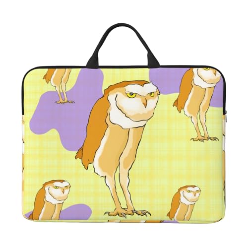 Laptoptasche mit Stehender Eule, 35,6 cm (14 Zoll), stoßfestes Futter und tragbares Design, geeignet für den geschäftlichen und täglichen Gebrauch. von Bjyccar
