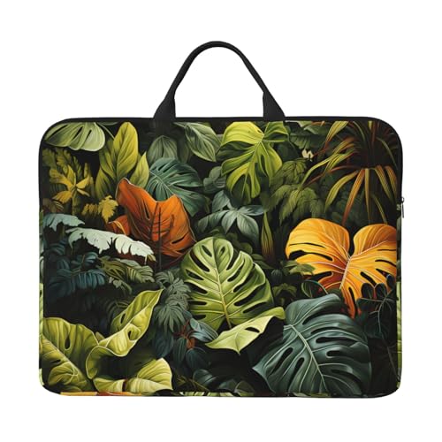Laptoptasche mit tropischem Regenwald, Palmenblätter, 35,6 cm (14 Zoll), stoßfestes Futter und tragbares Design, geeignet für den geschäftlichen und täglichen Gebrauch. von Bjyccar