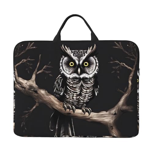 Late Night Owl 14-Zoll-Laptop-Tasche mit stoßfestem Futter und tragbarem Design, geeignet für Business und den täglichen Gebrauch. von Bjyccar