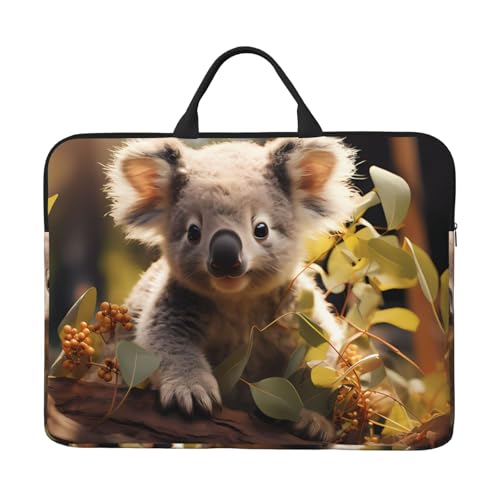 Niedliche Koala-Pflanzen-Laptop-Tasche mit stoßfestem Futter und tragbarem Design, geeignet für den geschäftlichen und täglichen Gebrauch. von Bjyccar