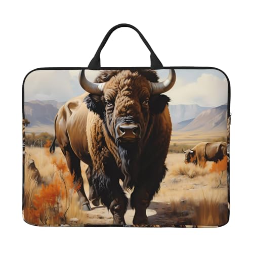 North American Bison Herd Laptoptasche mit stoßfestem Futter und tragbarem Design, geeignet für Business und den täglichen Gebrauch. von Bjyccar