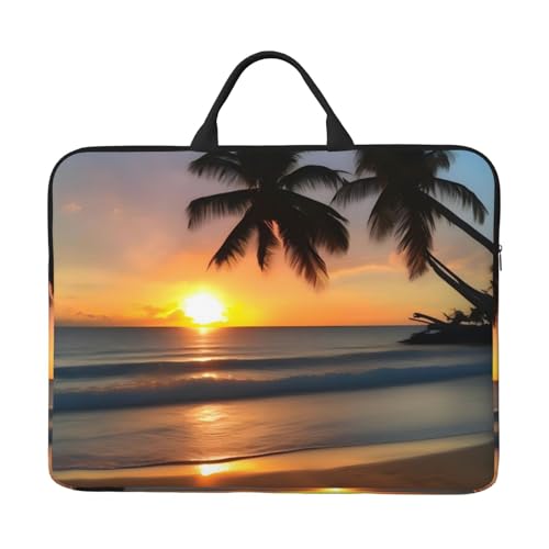 Sunset Beach 14-Zoll-Laptop-Tasche mit stoßfestem Futter und tragbarem Design, geeignet für Business und Alltag. von Bjyccar