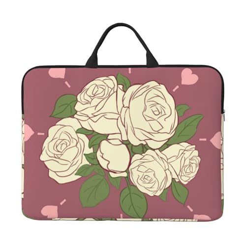 White Rose Of Love Laptoptasche mit stoßfestem Futter und tragbarem Design, geeignet für Business und den täglichen Gebrauch. von Bjyccar