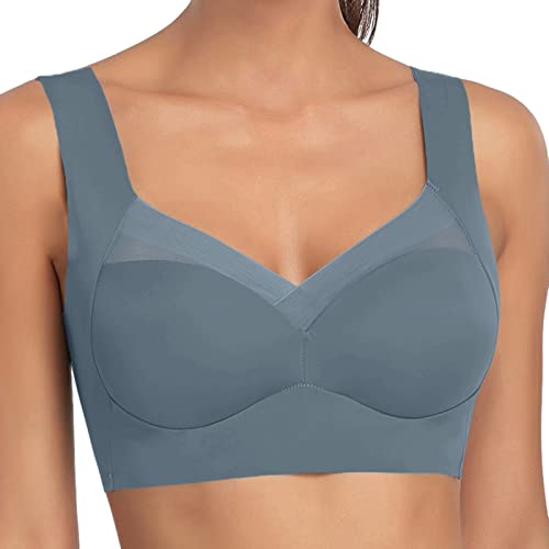 BH Damen Comfy Haltungskorrektur BH Orthopädischer Haltungskorrektur BH Comfy BH Original BH Bügelloser BH Atmungsaktiv Feuchtigkeitsableitend Sport BH Anti-Hängebusen BH Komfort BH für (Navy, XXXL) von Bkazwe