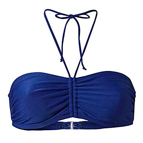 Bikini Oberteil Bandeau Top Damen Abnehmbare Träger und Trägerlos Bandeau Schwimmoberteil Schwarz Top Bademode Beachwear Damen Strand Badeanzüge von Bkazwe