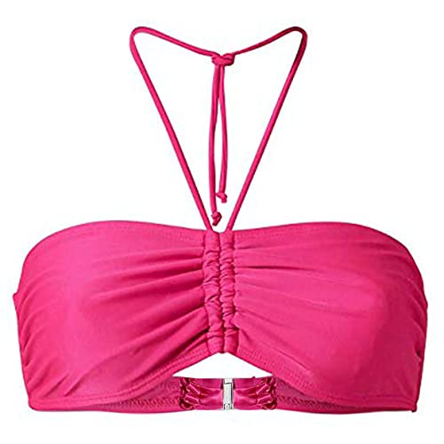 Bikini Oberteil Bandeau Top Damen Abnehmbare Träger und Trägerlos Bandeau Schwimmoberteil Schwarz Top Bademode Beachwear Damen Strand Badeanzüge von Bkazwe