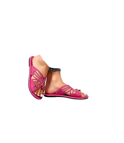 Bkazwe Flach Slide Sandalette Damen Modische Pantoletten Hausschuhe Damen Weiche Sohle Freizeit PU-Leder Vintage Sandalen Yoga-Schuhe mit Strasssteinen Walking Strandschuhe Bkazwe Flach Slide Sandalette Damen Modische Pantoletten Hausschuhe Damen Weiche Sohle Freizeit PU-Leder Vintage Sandalen Yoga-Schuhe mit Strasssteinen Walking Strandschuhe von Bkazwe