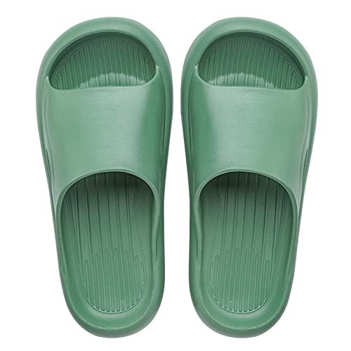 Bkazwe Hausschuhe Damen Herren, Home Slippers Slippers Sommer Slide Pantoletten rutschfeste Slippers Herren Flip Flops Herren Pantoletten (Green, 46-47) von Bkazwe