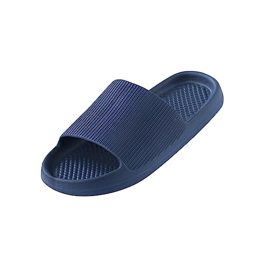 Bkazwe Hausschuhe Damen Herren, Home Slippers Sommer Garten Badelatschen Orthopädischer Hausschuhe rutschfeste Slippers Herren Flip Flops Herren Badelatschen (Dark Blue, 44-45) von Bkazwe