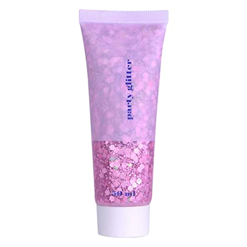 Glitzer Gesicht Glitzer Schminke Glitzer Gel Gesicht Glitter Liquid Lidschatten Glitzer Body Glitter Gel Chunky Glitter Gel Pailletten Funkelnde für Gesicht Haare Lippen Nagel Glitzer (C, One Size) von Bkazwe