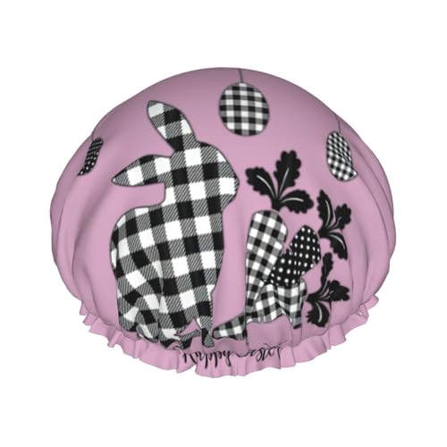 Badehaube mit Aufschrift "Happy Easter", doppellagig, für Damen und Herren, wiederverwendbar, leicht, weich Badehaube mit Aufschrift "Happy Easter", doppellagig, für Damen und Herren, wiederverwendbar, leicht, weich von Bkdogkt
