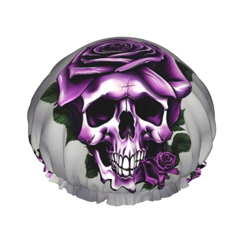 Badehaube mit Totenkopf-Aufdruck, doppellagig, für Damen und Herren, wiederverwendbar, leicht, weich Badehaube mit Totenkopf-Aufdruck, doppellagig, für Damen und Herren, wiederverwendbar, leicht, weich von Bkdogkt