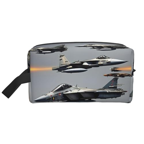 Bkdogkt Aircraft Fighter Jets Print Large Capacity Cosmetic Organizer for Women and Men Portable Travel Makeup Pouch, Weiss/opulenter Garten, Einheitsgröße von Bkdogkt
