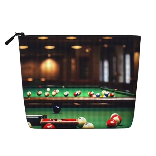 Bkdogkt Arbeitstasche mit Billard-Druck, einlagig, Make-up-Tasche, Reise-Kosmetik-Organizer, großes Fassungsvermögen, Schwarz, Einheitsgröße von Bkdogkt