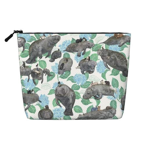 Bkdogkt Arbeitstasche mit Kaninchenmotiv, einlagig, Reise-Kosmetik-Organizer, großes Fassungsvermögen, Schwarz, Einheitsgröße von Bkdogkt