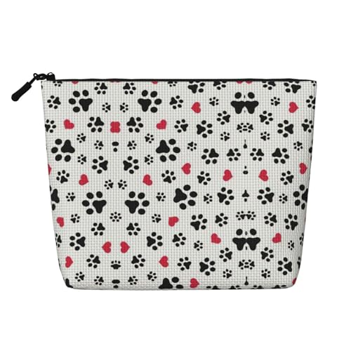 Bkdogkt Arbeitstasche mit Katzenpfotenmotiv, einlagig, Reise-Kosmetik-Organizer, großes Fassungsvermögen, Schwarz, Einheitsgröße von Bkdogkt