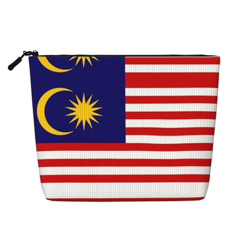 Bkdogkt Arbeitstasche mit Malaysia-Flagge, einlagig, Make-up-Tasche, Reise-Kosmetik-Organizer, großes Fassungsvermögen, Schwarz, Einheitsgröße von Bkdogkt