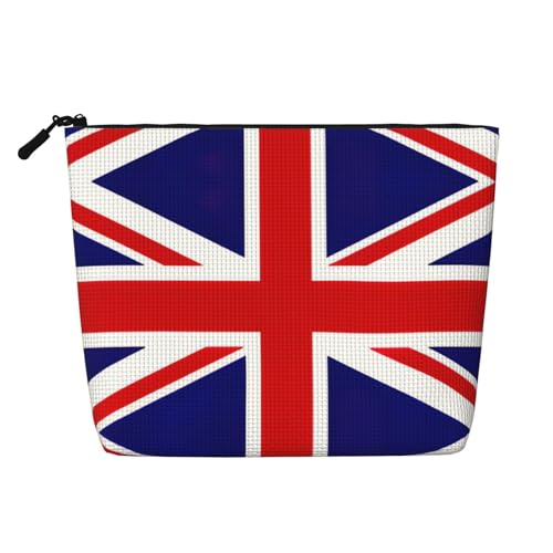Bkdogkt Arbeitstasche mit UK-Flagge, einlagig, Make-up-Tasche, Reise-Kosmetik-Organizer, großes Fassungsvermögen, Schwarz, Einheitsgröße von Bkdogkt