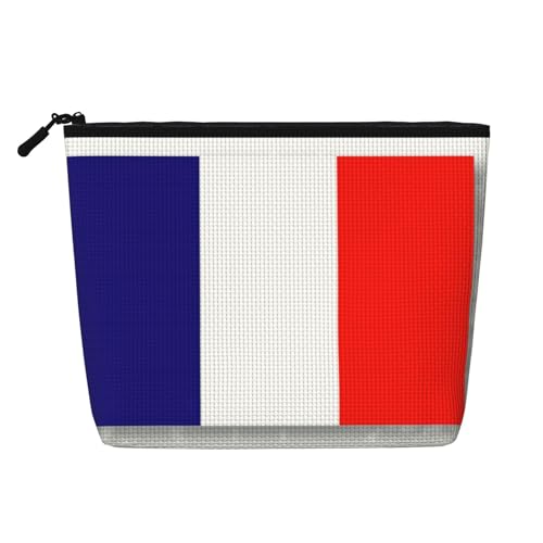 Bkdogkt Arbeitstasche mit französischer Flagge, einlagig, Make-up-Tasche, Reise-Kosmetik-Organizer, großes Fassungsvermögen, Schwarz, Einheitsgröße von Bkdogkt