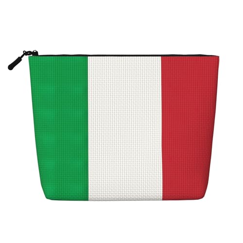 Bkdogkt Arbeitstasche mit italienischer Flagge, einlagig, Make-up-Tasche, Reise-Kosmetik-Organizer, großes Fassungsvermögen, Schwarz, Einheitsgröße von Bkdogkt