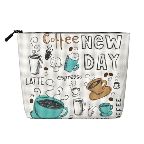Bkdogkt Delicious Coffee Print Arbeitstasche Essentials Einlagige Make-up-Tasche Reise Kosmetik Organizer Große Kapazität, Schwarz, Einheitsgröße von Bkdogkt